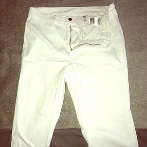 High Waisted White Skinny Jeans